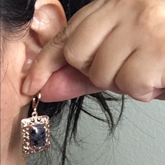 🖤Rosegold plated gemstone earrings - Picture 5 of 12